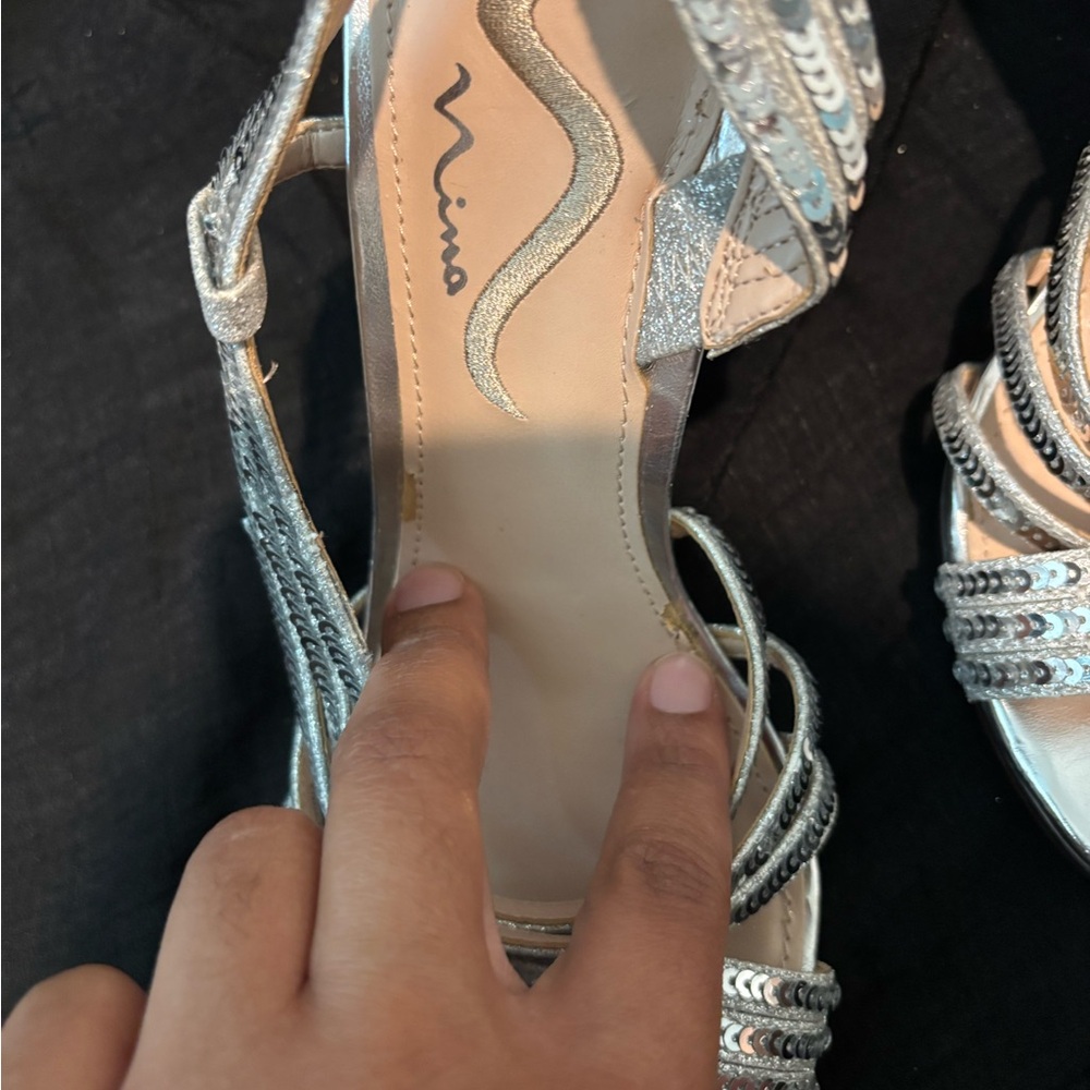 MIA Silver Strappy Heels - Picture 8 of 9